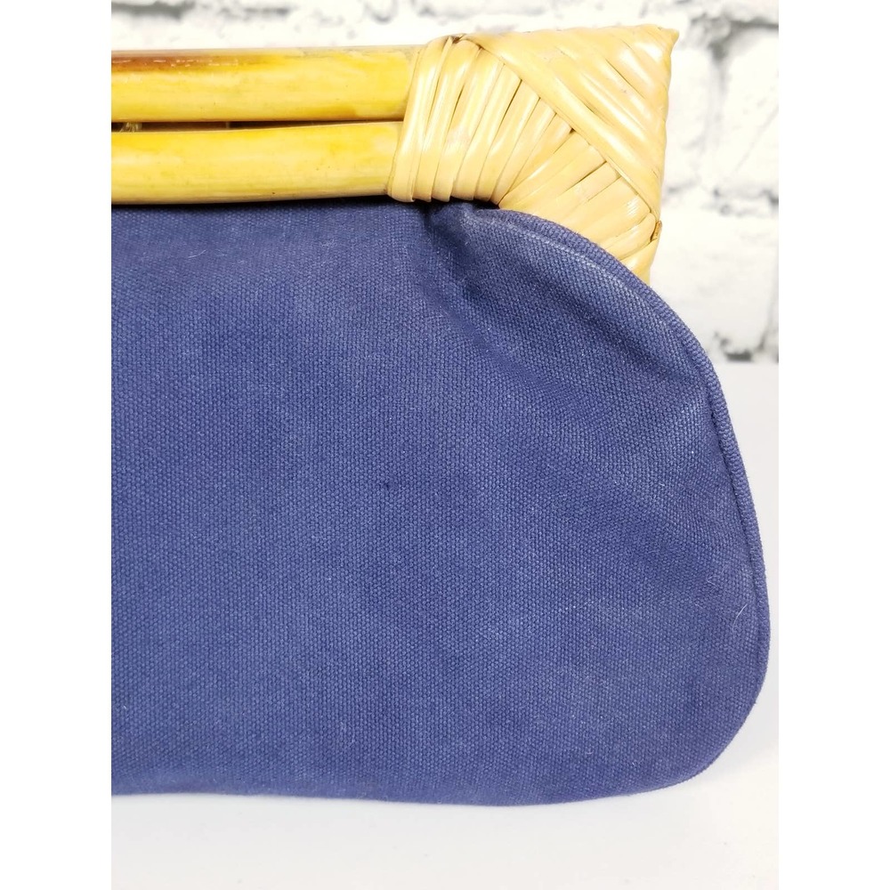 VINTAGE 70s 80s Bamboo Handle Clutch - Picture 2 of 9